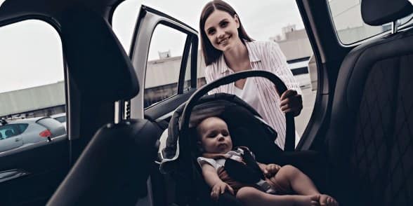 Family taxi with child seat in Camberley
